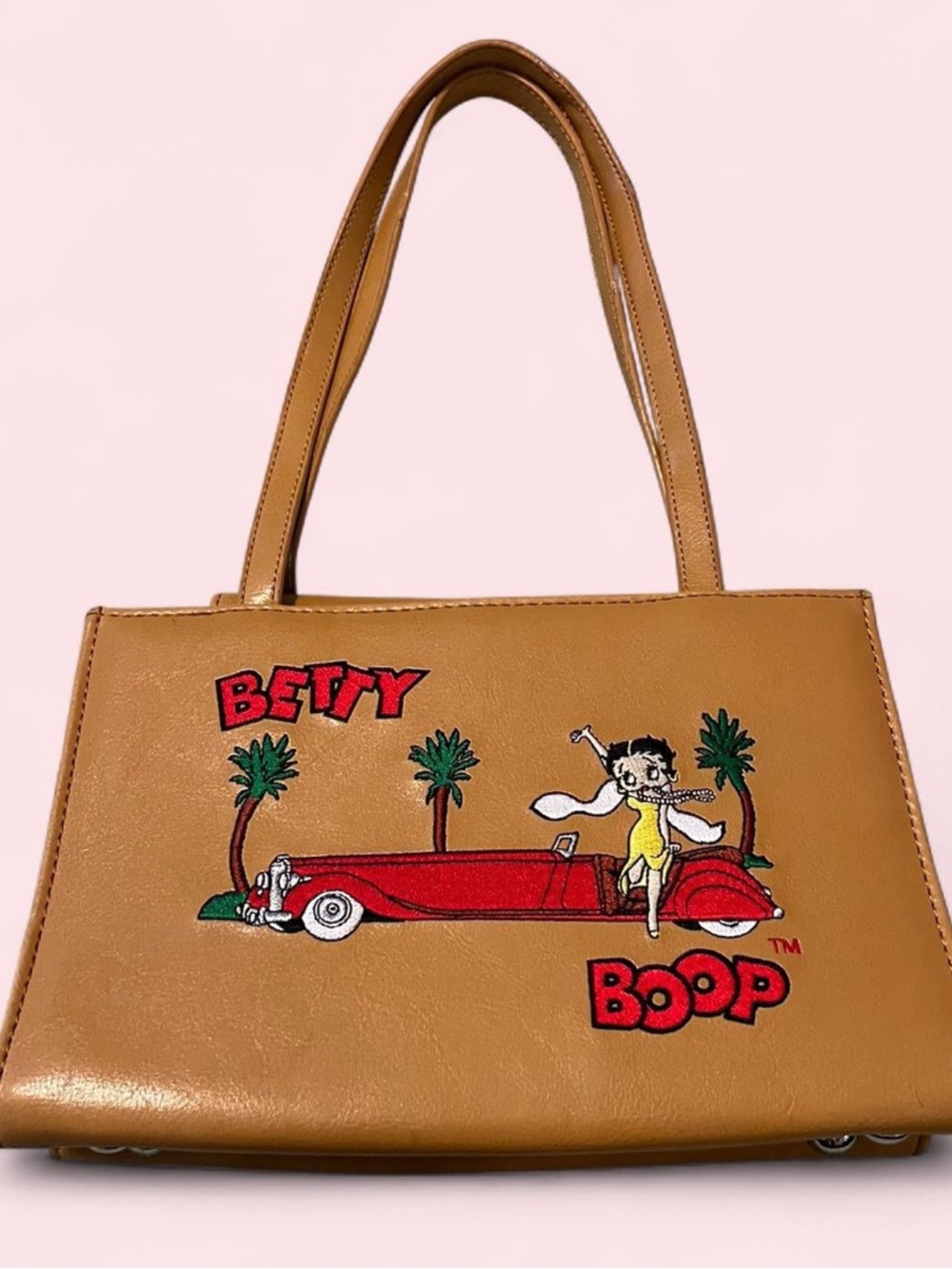 Betty Boop Y2K Shoulder Bag Tan Vintage Cartoon Purse Retro 90s/00s